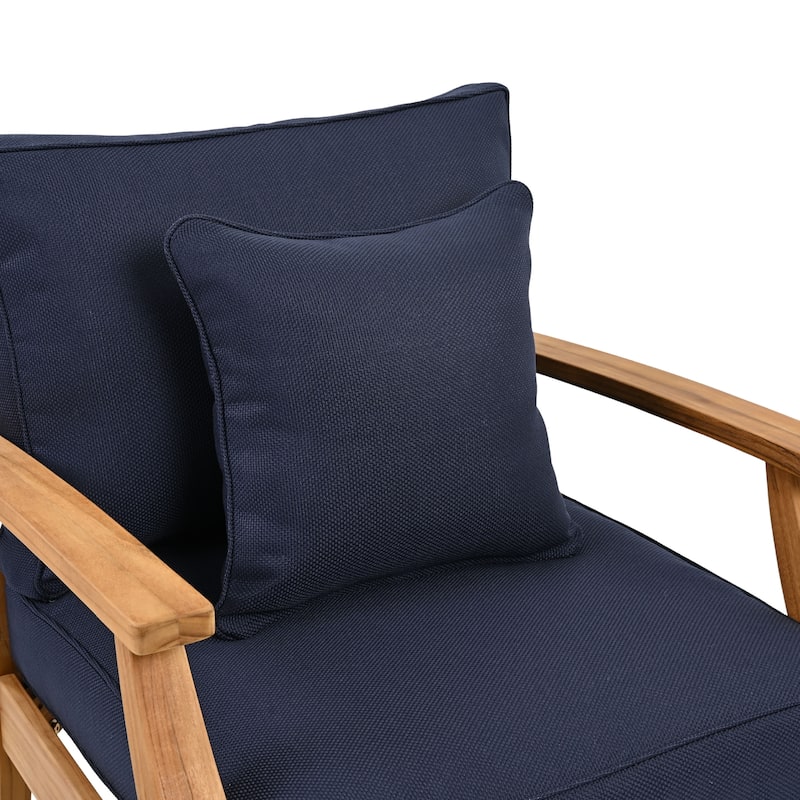 SAFAVIEH Couture Outdoor Patio Furniture Martinique Wood Arm Chair - 31"W x 36"D x 33"H