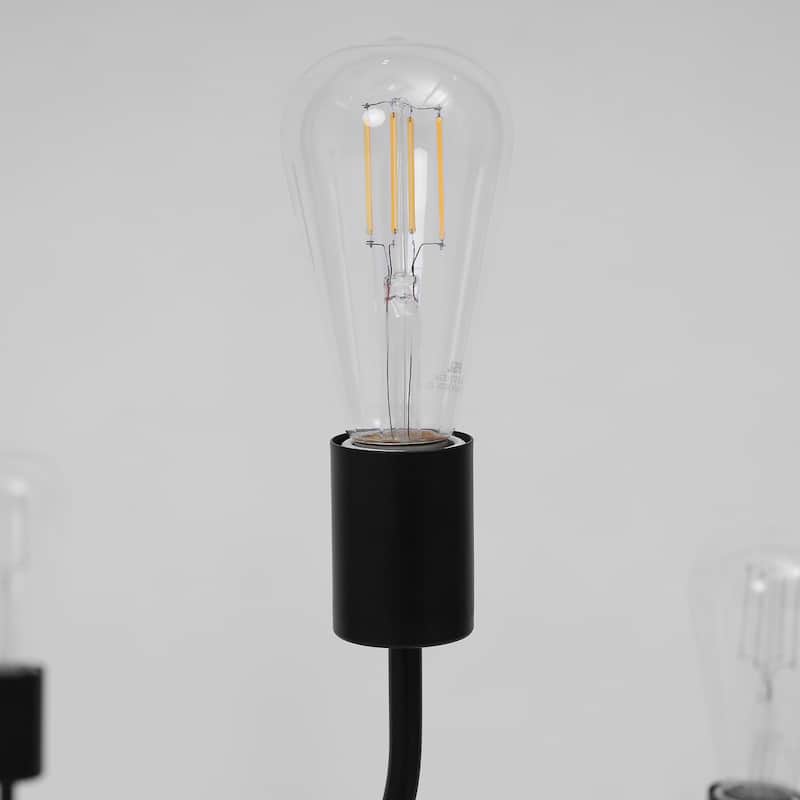 Oriea Modern Farmhouse 9-Light Black Chandelier Oversized 51 IN. Classic Wheel Lights for Dining Living Room - D51"*H29.9"