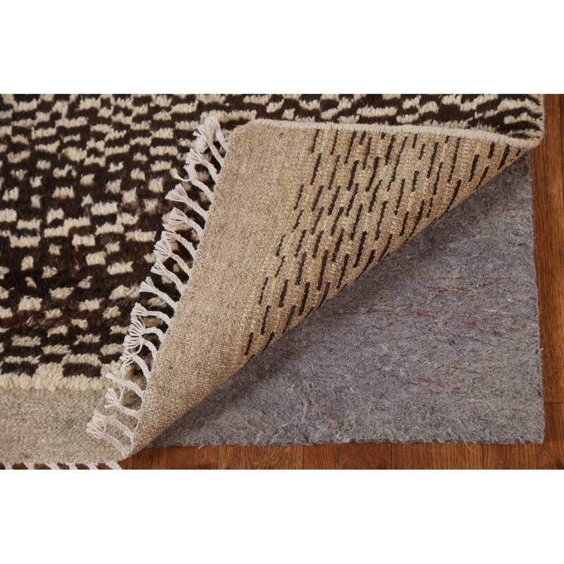 Hand Knotted Oriental 100% Wool Carpet Modern Tribal Beige & Ivories Moroccan Area Rug - 8' 1'' X 5' 8''