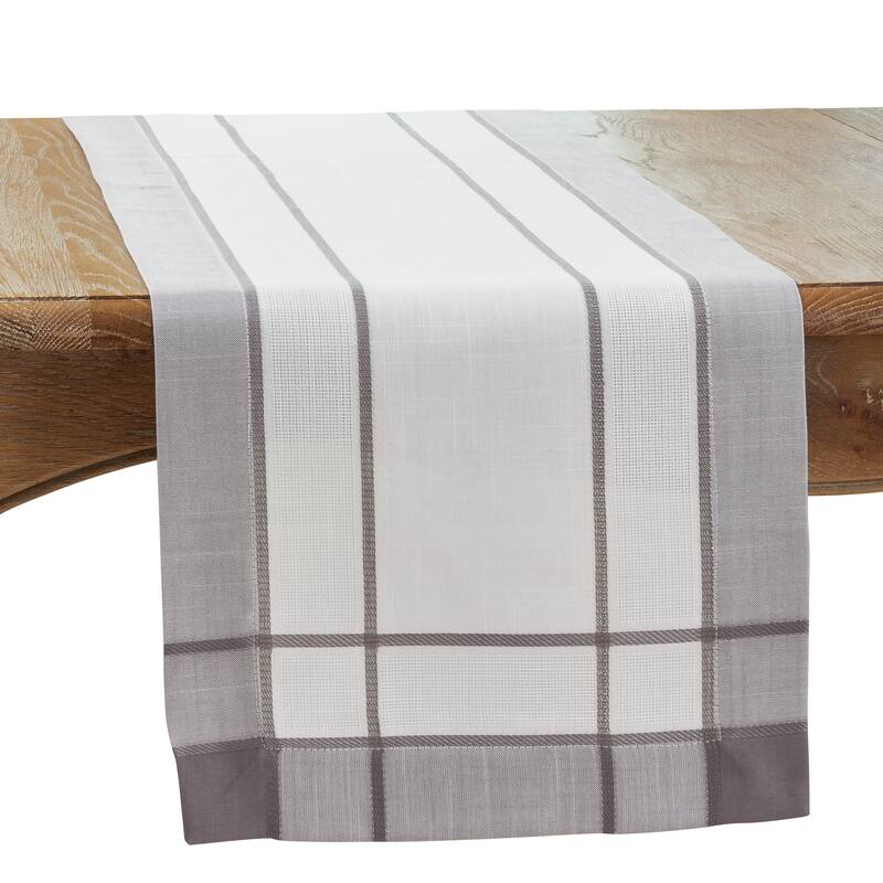 Long Table Runner With Banded Border Design