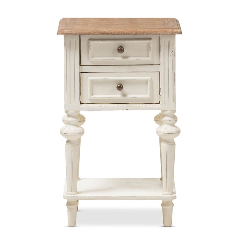 Nightstand 2 Drawer Bedside Table Modern French Provincial Style Furniture
