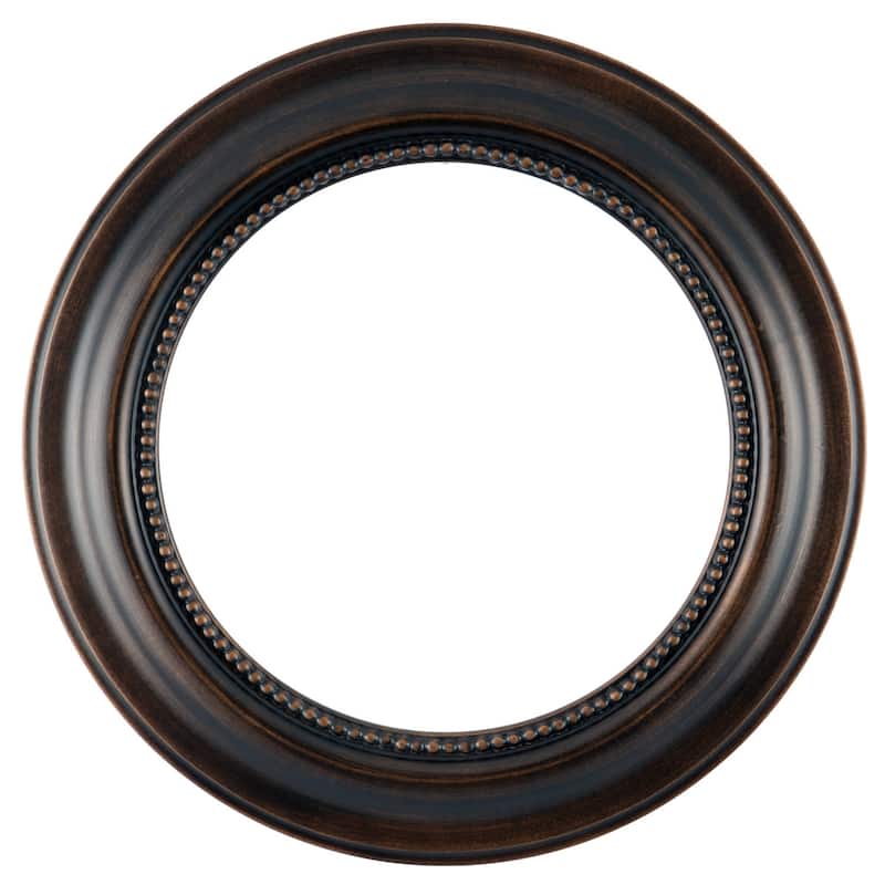 Heritage Framed Round Mirror in Rubbed Bronze - Antique Bronze