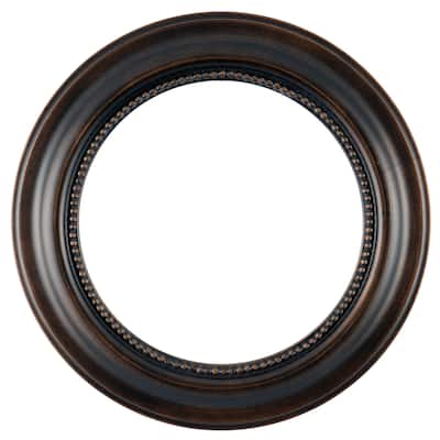 Heritage Framed Round Mirror in Rubbed Bronze - Antique Bronze