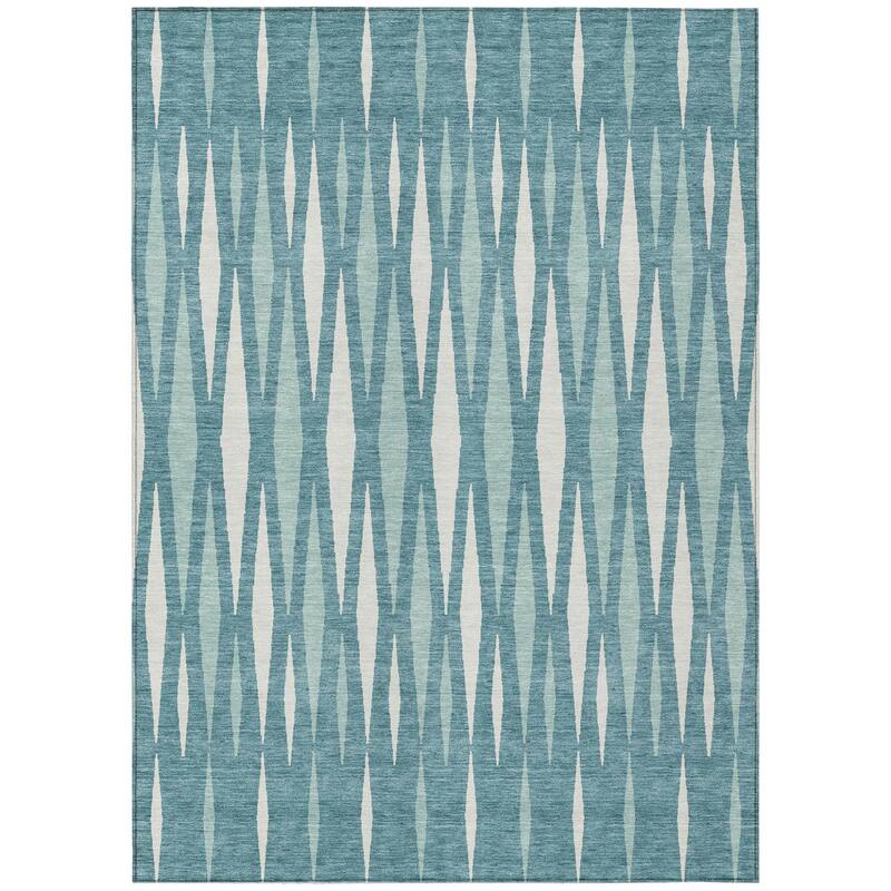 HomeRoots Geometric Transitional Rectangle Outdoor Rug