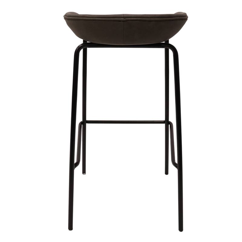 Leather Barstool with Powder-Coated Iron Frame Set of 2 Servos Series