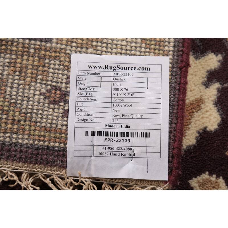 Oushak Oriental Runner Rug Handmade Red Wool Carpet - 2'6" x 9'10"