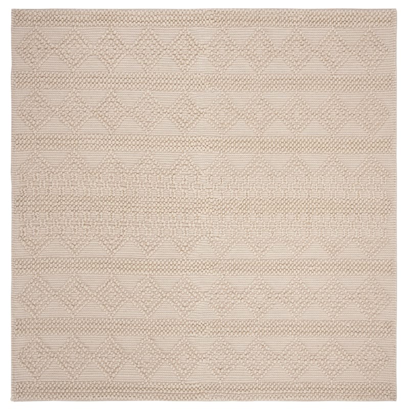 SAFAVIEH Handmade Natura Annedorte Wool Rug - 6' Square - Ivory - Square