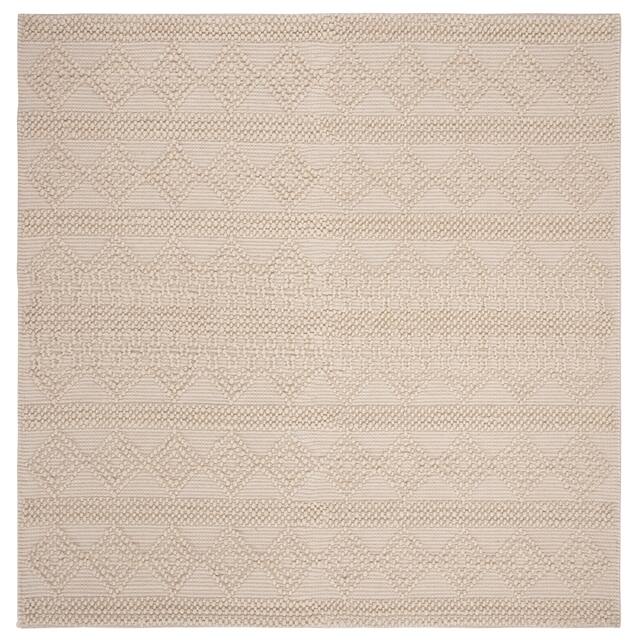 SAFAVIEH Handmade Natura Annedorte Wool Rug - 7' x 7' Square - Ivory