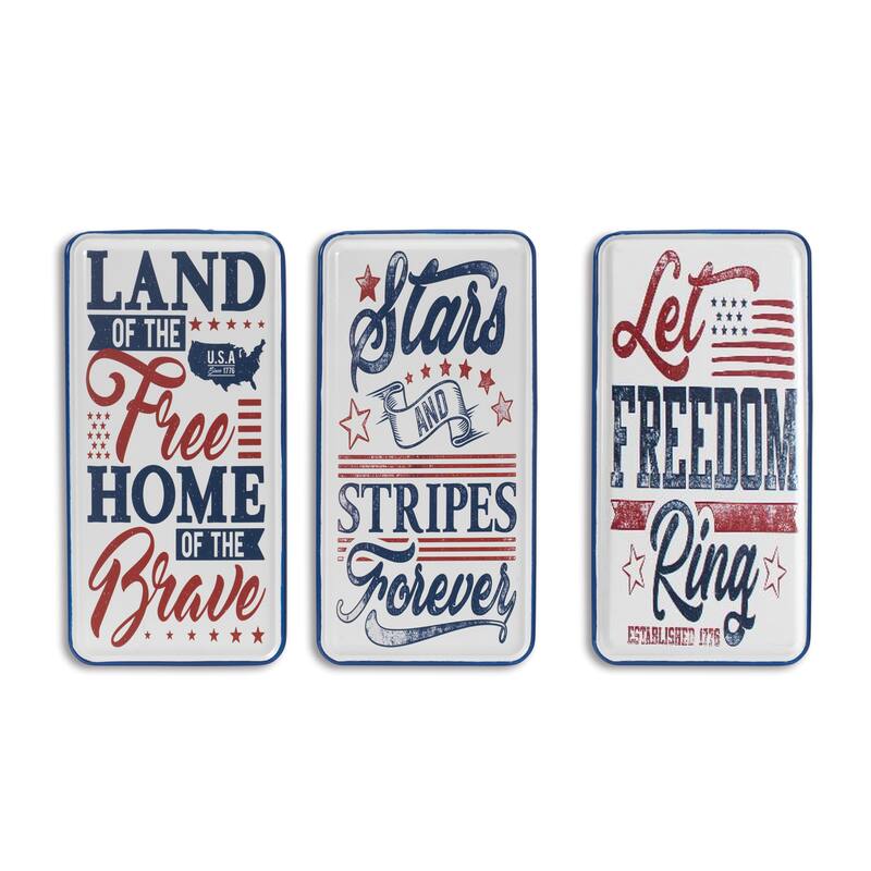 23.8 in. Metal Patriotic Wall Signs Set of 3
