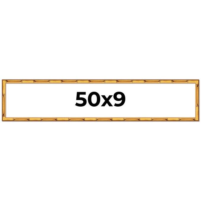 50x9 Frame Gold Bamboo Picture Frame Modern Photo Frame Includes UV Acrylic Shatter Guard Front Acid Free Foam Backing Board