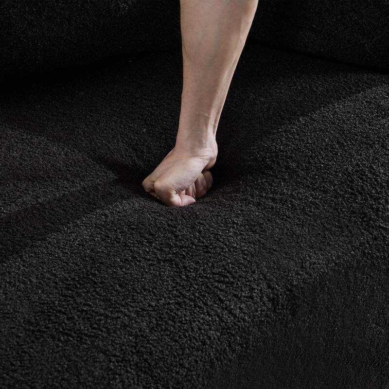 Anmytek Curved Loveseat Sofa 66.93 Inch No-Assembly Teddy Velvet Compact