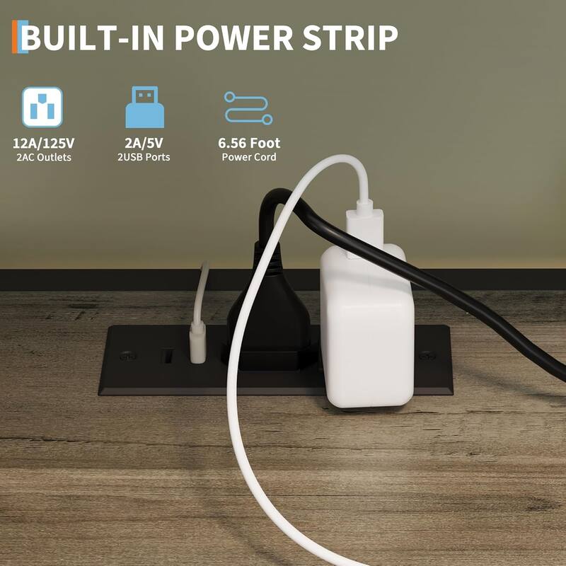 Farmhouse Bar Cabinet with Wine Rack,Bakers Rack with Power Outlet and LED Light