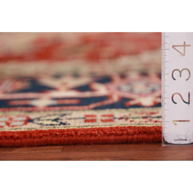 Geometric Heriz Serapi Indian Area Rug Handmade Wool Carpet - 8'9" x 11'7"