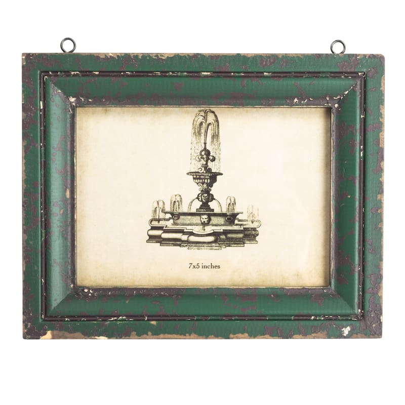 Decorative Wood Ladder with 6 Hanging Photo Frames