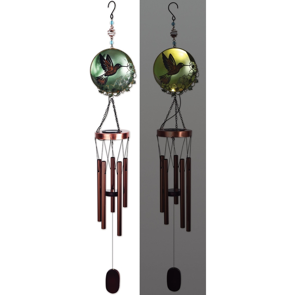 Flower Moon Hummingbird Solar Chime - 95543