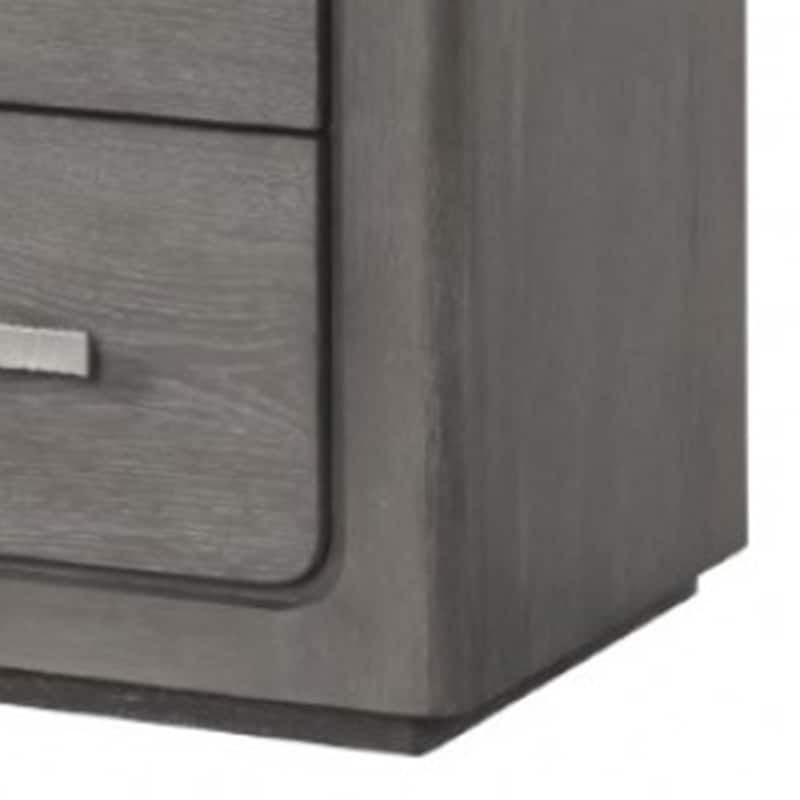 Thorne Nightstand, 2 Drawers with Top Felt Lining, Warm Gray, 27 Inch