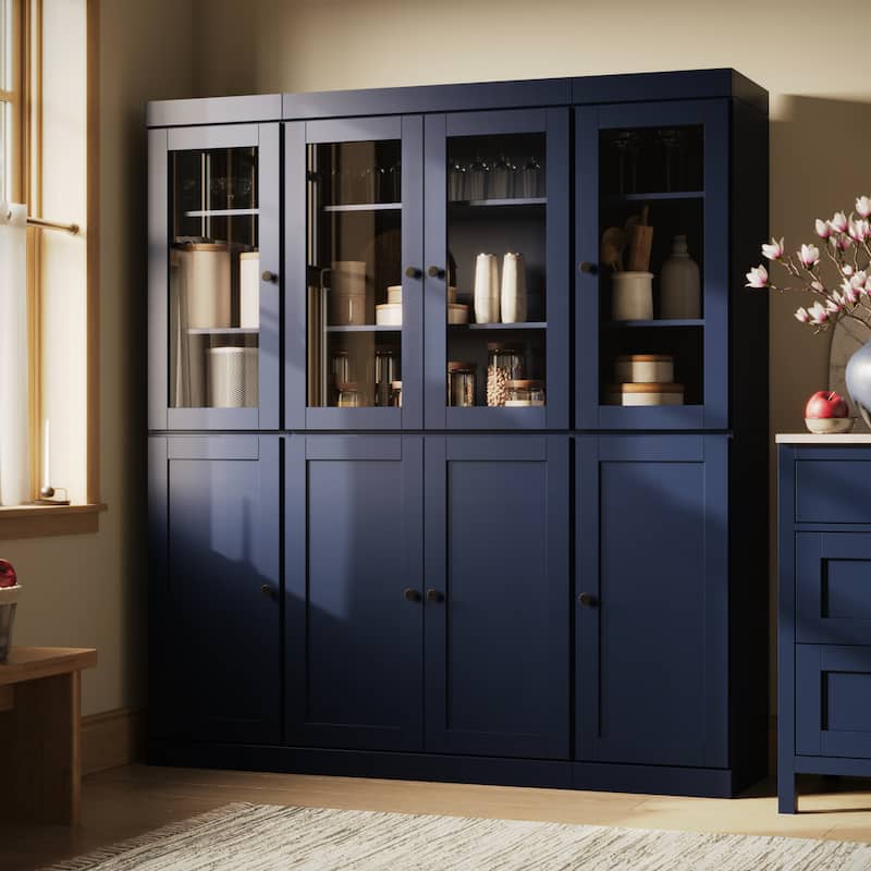 Palace Imports 100% Solid Wood 65" Kitchen China Pantry Cabinet - 65" x 71.5"