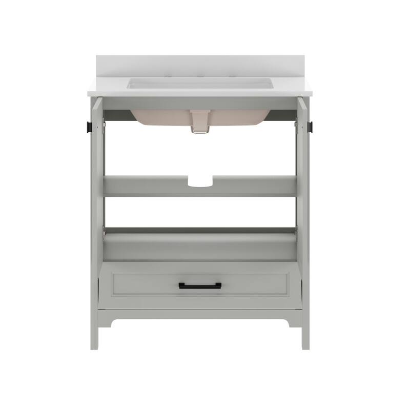 Bathroom Vanity with Undermount Sink, Cabinet, and Drawer