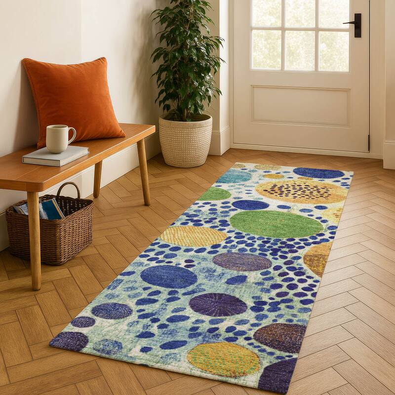 Premium Washable Super Soft Mayfield Rug - Navy - 2'3" x 7'6"