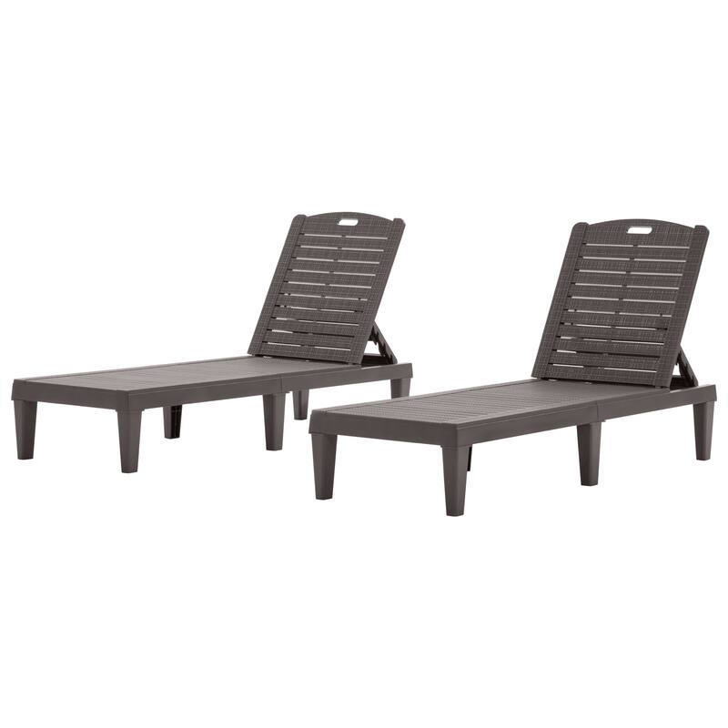2-Piece Adjustable Outdoor Chaise Lounge Set with Ergonomic Backrest by Harper&Bright Designs