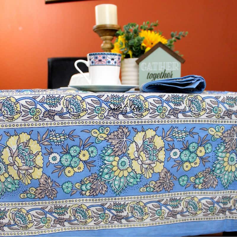 Luxuriant Floral Cotton French Country Tablecloth Collection