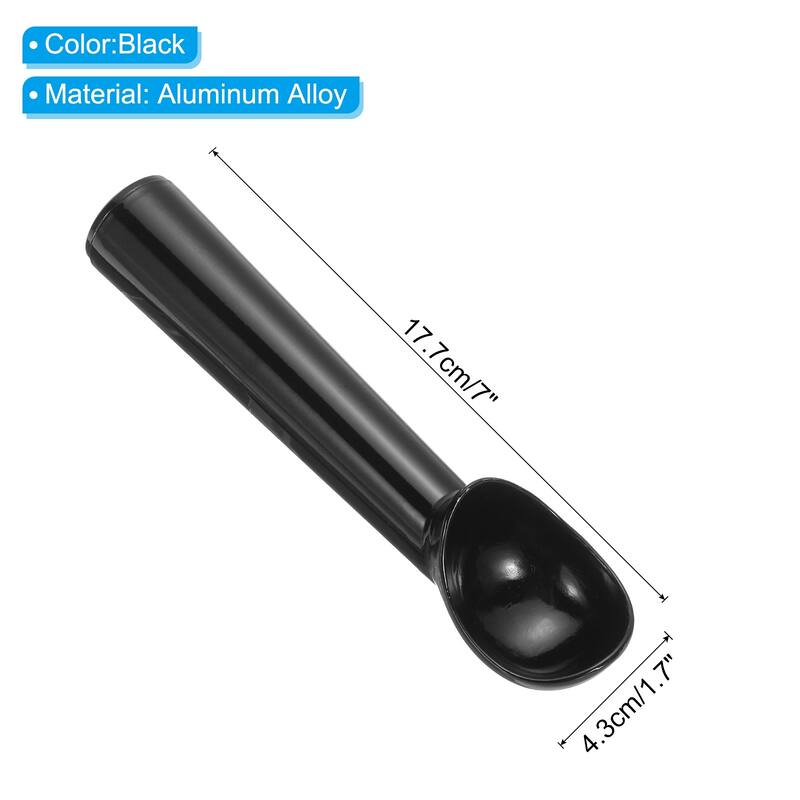 7 Inches Ice Cream Scoop, Aluminum Alloy Nonstick Cookie Scoop - Black