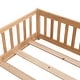 preview thumbnail 21 of 19, Queen Size Floor Bed with Door,Solid Wood Platform Bed Frame w/Fence