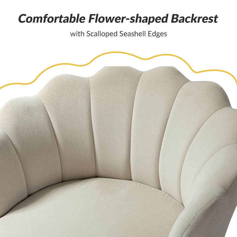 Xabier Cute Modern Upholstered Barrel Chair Accent Chair with Tufted Back Set of 2 by HULALA HOME