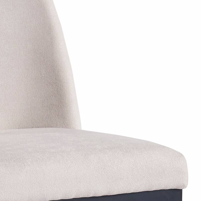 Modern Fabric and Metal 26" Counter Stool, Set of 2 - Beige and Black - N/A