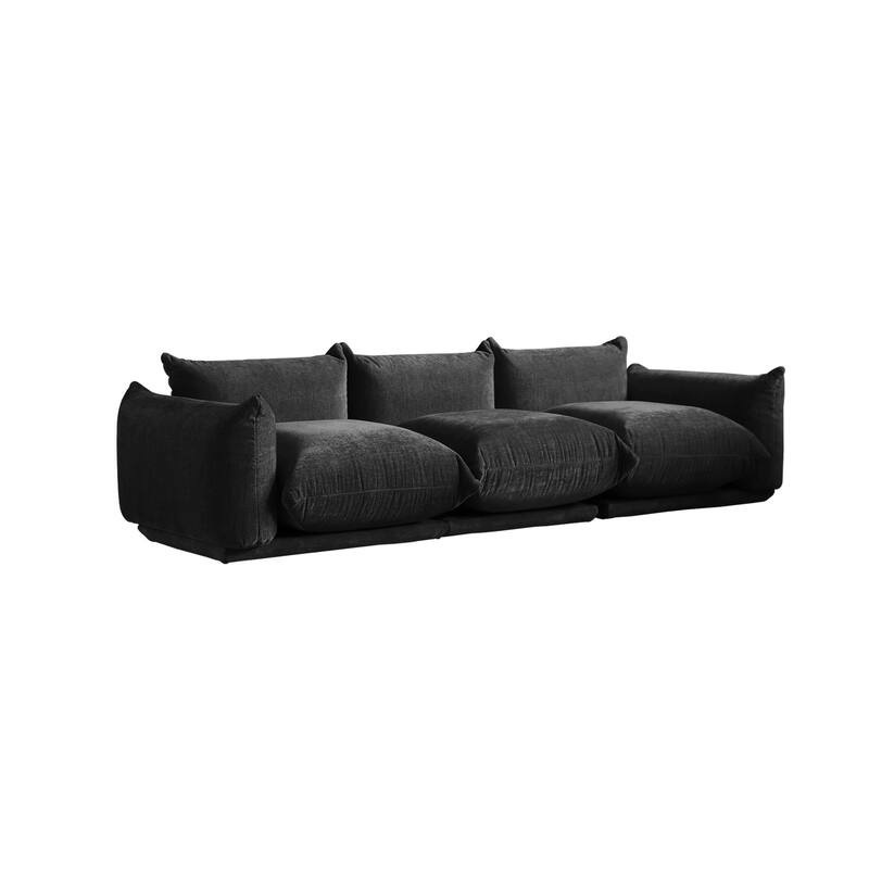 Modern Chenille Fabric Upholstery Modular Sectional Sofa for Living Room Set with 2 Ottoman