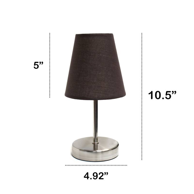 Stick Table Desk Lamp with Brown Tapered Shade - 10.5" - Sand Nickel