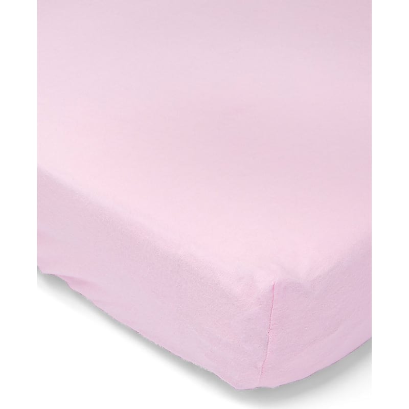 Baby Solid Flannel Crib Sheet - N/A - Pink