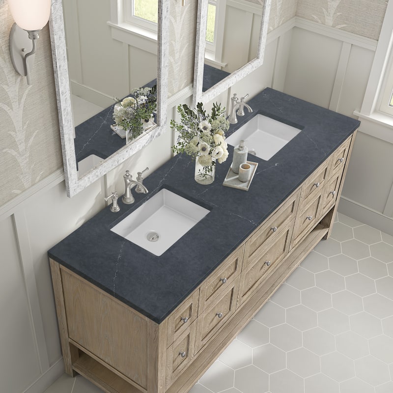 James Martin Vanities Breckenridge 72" Double Vanity, Whitewashed Oak
