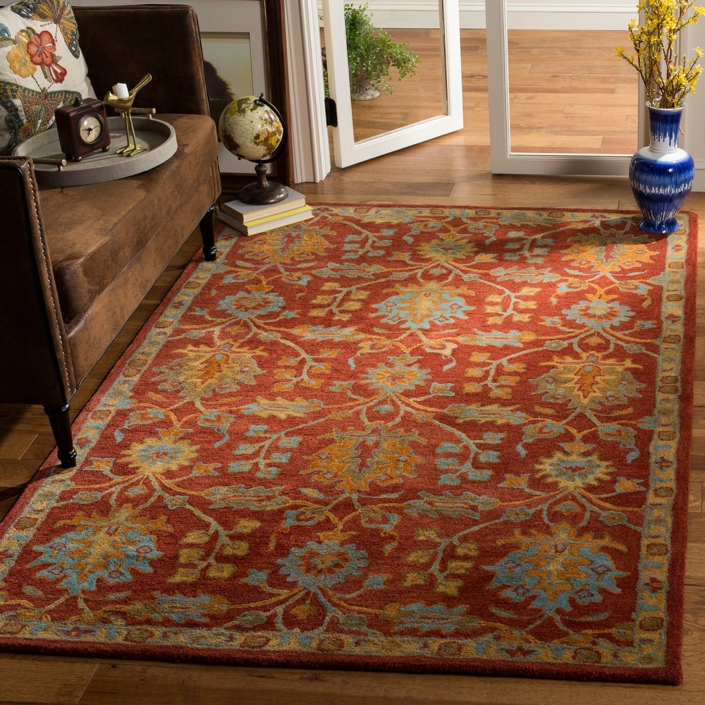 SAFAVIEH Handmade Heritage Poppy Traditional Oriental Wool Rug