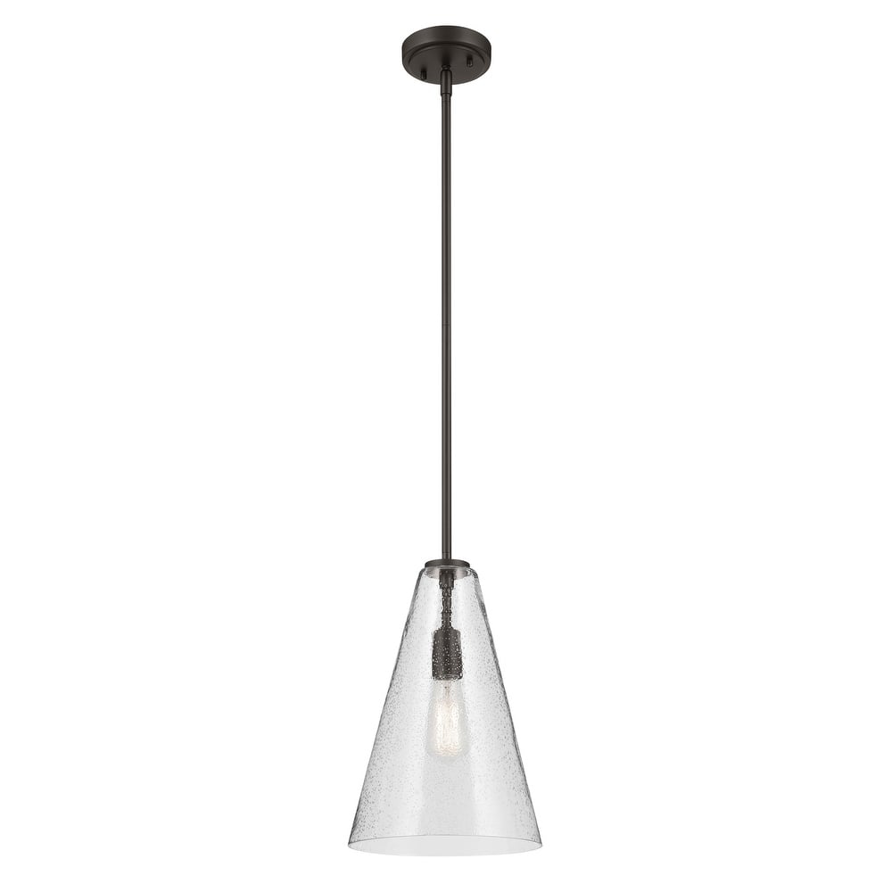 Kichler Lighting Everly 1-Light Cone Pendant Light with Seeded Glass