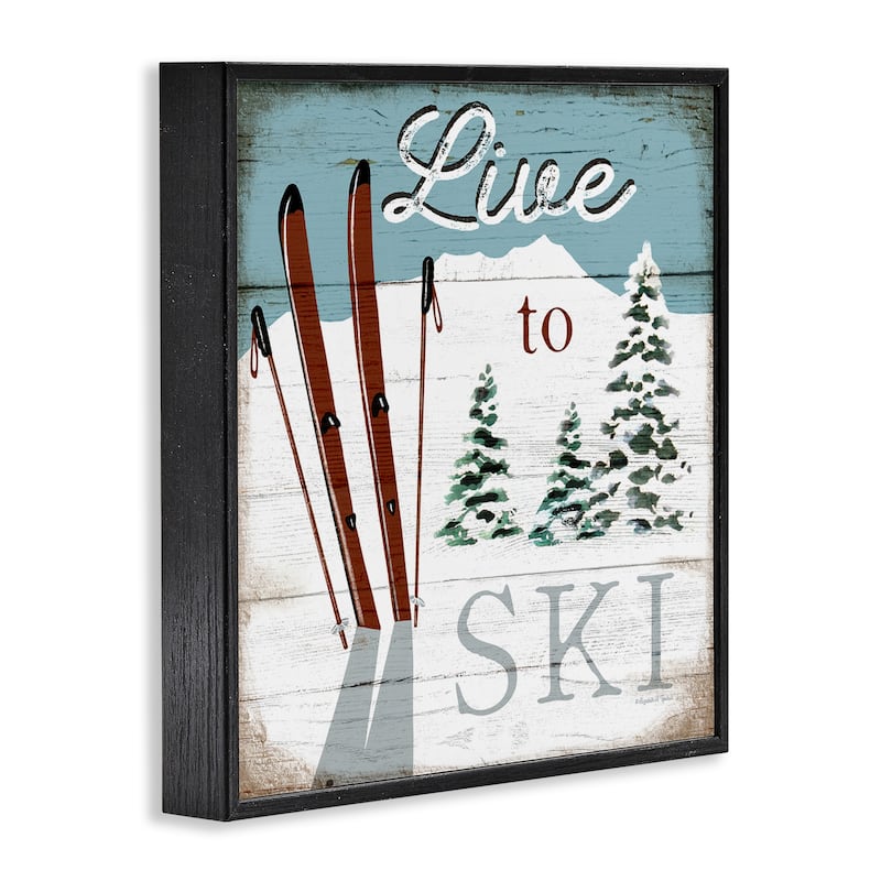 Stupell Live To Ski Rustic Snow Sports Rustic Cabin Framed Wall Art