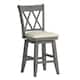 Eleanor Double X Back Wood Swivel Bar Stool by iNSPIRE Q Classic - Antique Grey - Counter height