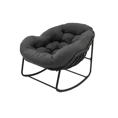 Metal Comfortable Outdoor Rocking Chair with Cushion Water-Resistant