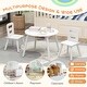 preview thumbnail 34 of 45, Costway Kids Wooden Round Table & 2 Chair Set w/ Center Mesh Storage - See Details