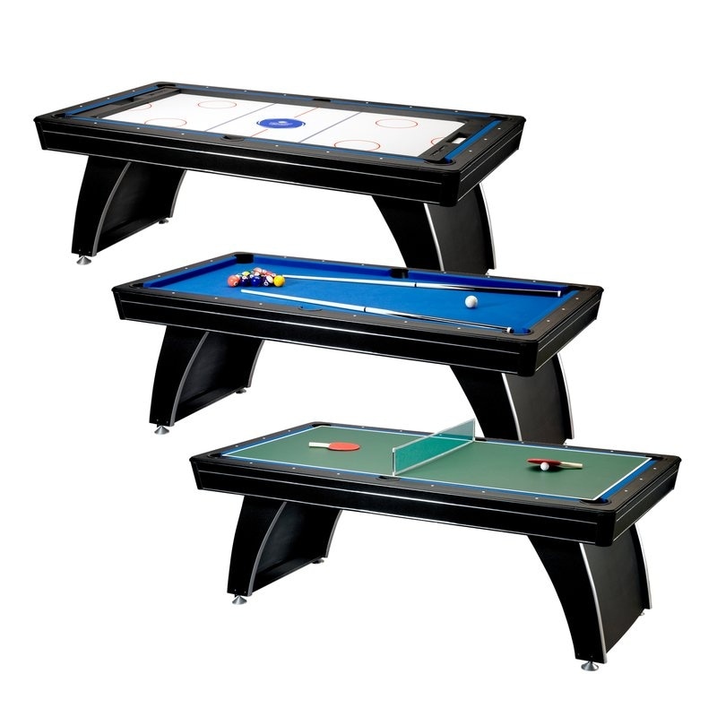 Billiards, Slide Hockey and Table Tennis Fat Cat Phoenix MMXI 3-in-1 7-Foot Game Table 