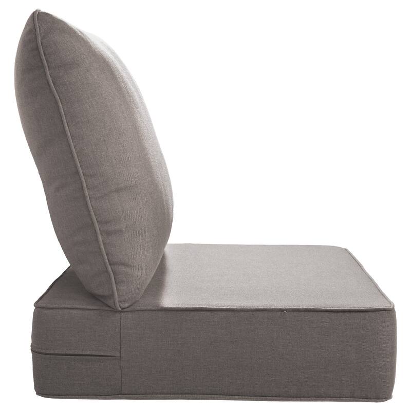 Gymojoy 24"x22"x6" Patio Thick Cushions & Pillows Set - Deep Seat Indoor/Outdoor Water & Fade Resistant