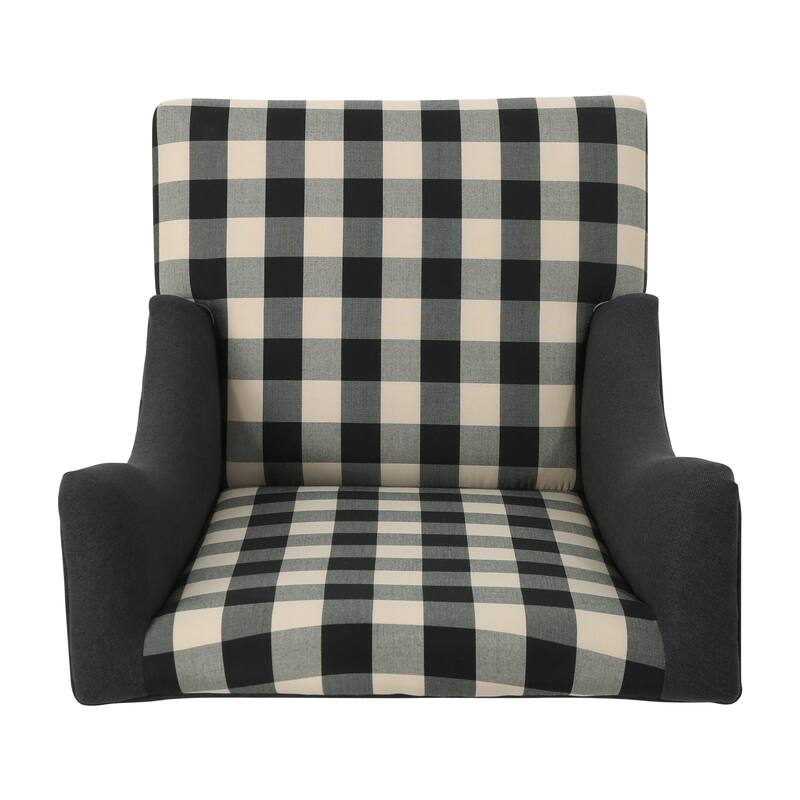 Modern 28" High-Back Upholstered Club Chair with Birch Wood Legs for Living Room