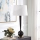preview thumbnail 3 of 5, Uttermost Brielle Polished Black Table Lamp - 35"H, Shade 11"H x 16"Dia.