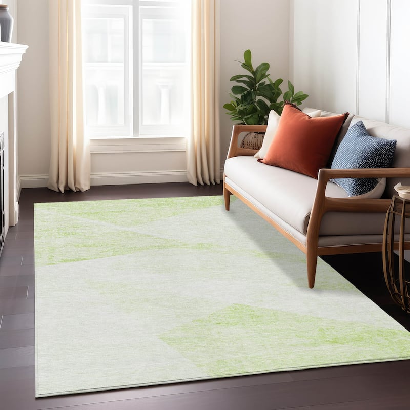 Machine Washable Indoor/ Outdoor Chantille Contemporary Geo Rug