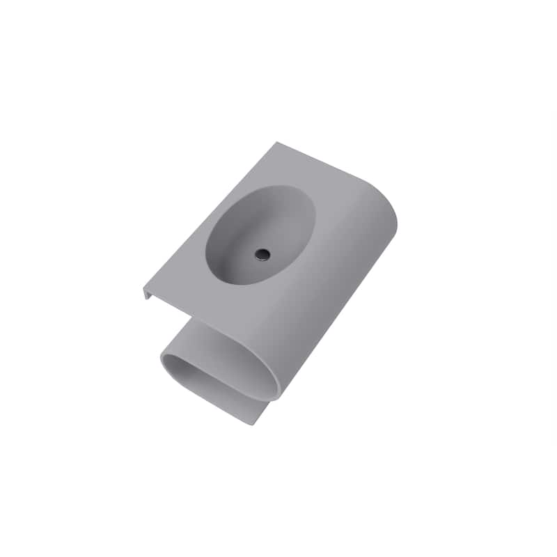 Soprano 30" Wall Mounted S Shape Sink with Shelf - No Faucet Hole