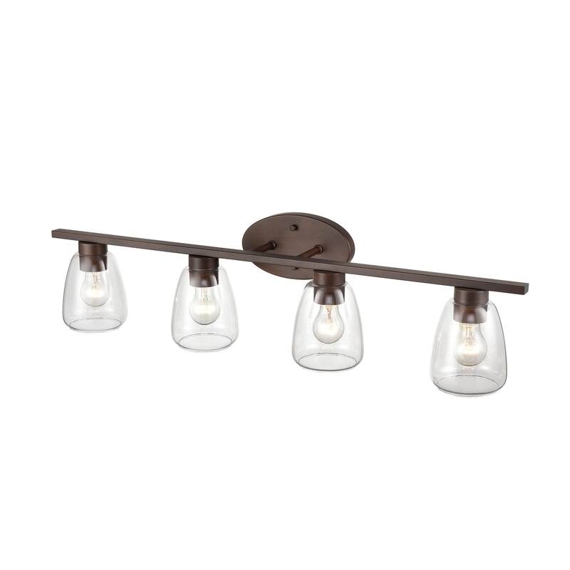 Millennium Lighting 4 Light Bathroom Vanity Fixture in Multiple Finishes and Clear Glass Shades