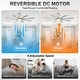 preview thumbnail 103 of 128, Sofucor 52/66/72/76/84Inch Large Ceiling Fan with Dimmable LED Light ,Remote&APP Control,8 Blades for Large Living Room,Porch