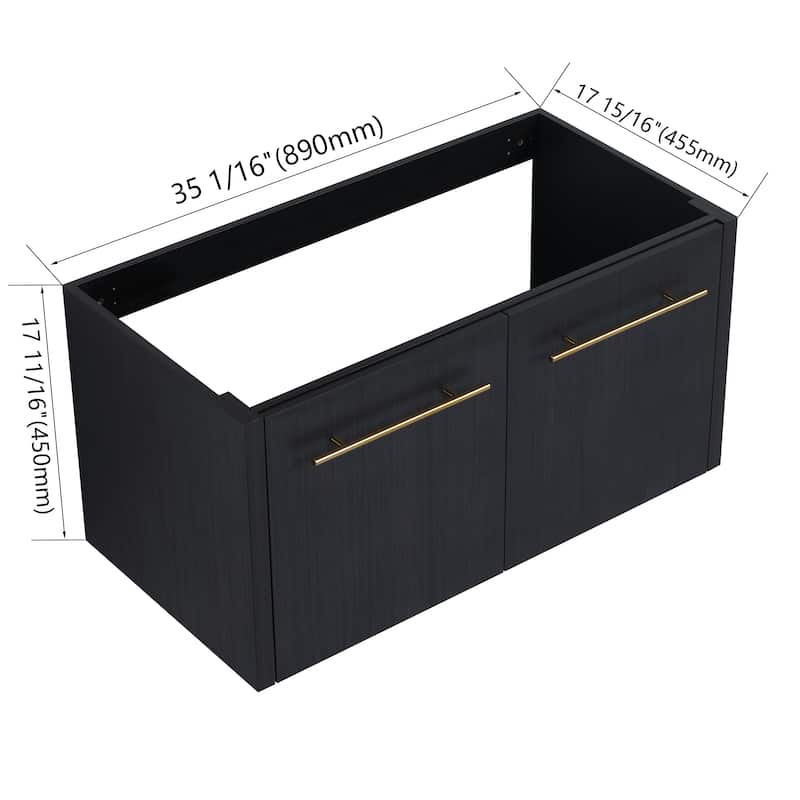 36 Inch Wall-mounted Bathroom Vanity (Only the Cabinet Body, No Top Sink)