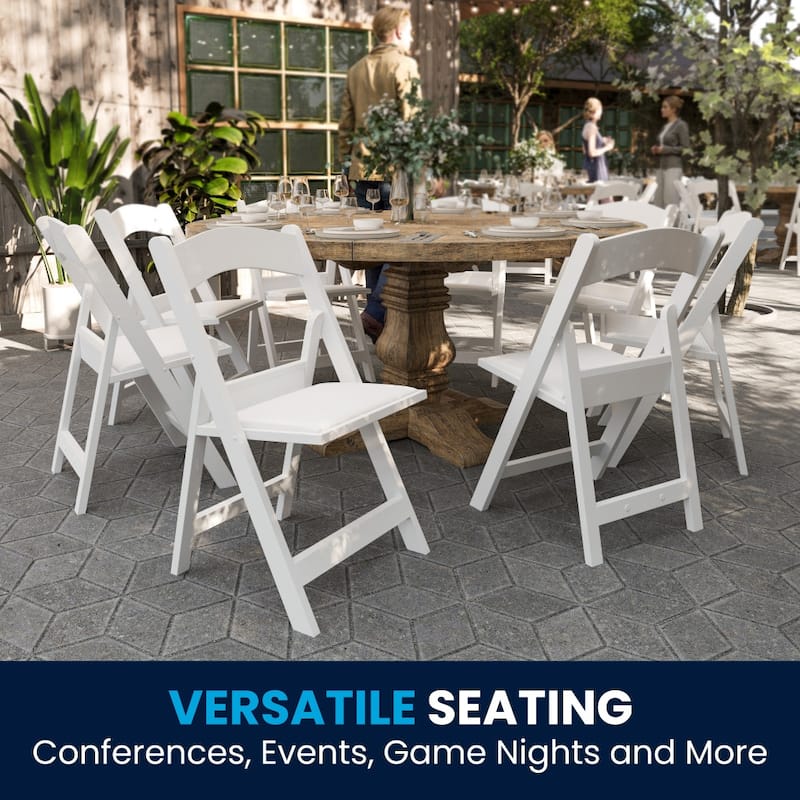 Set of 2 Folding Chairs with Padded Seats - 18"D x 17.25"W x 30.75"H