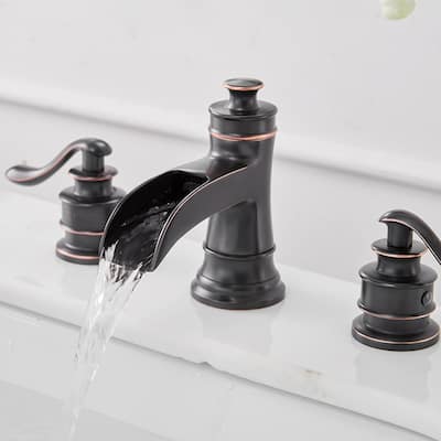 Widespread 3-hole Bathroom Faucet with Drain Assembly